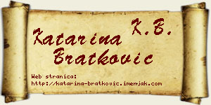 Katarina Bratković vizit kartica
